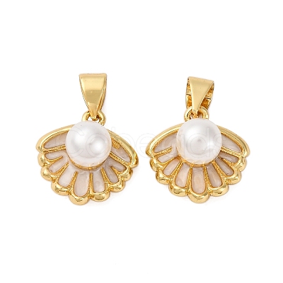 Brass Enamel Charms KK-D390-10G-1
