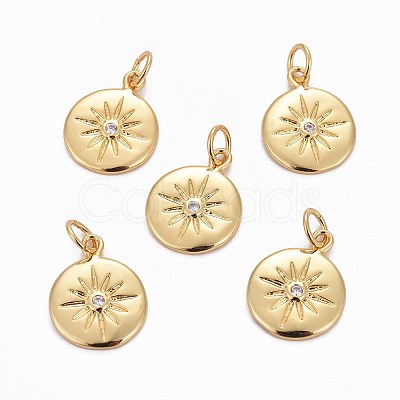 Brass Charms LS-X-ZIRC-L070-63G-1