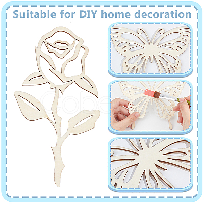 Unfinished Wood Chip Wall Decoration Set DIY-WH0430-950-1