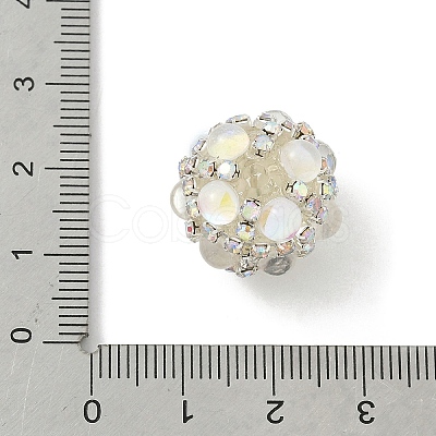 Sparkling Acrylic Encrusted Round Beads CLAY-NH0003-03S-02-1