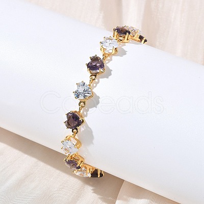 Brass Link Chain Bracelets BJEW-D378-05G-1