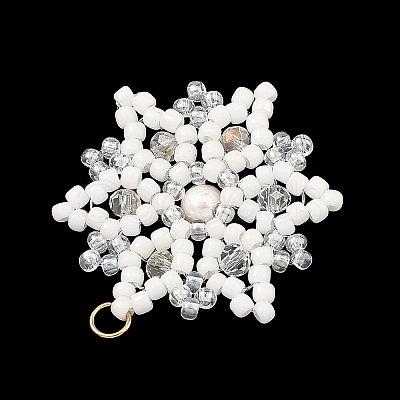 Shell Pearl & Glass Seed Beaded Pendants PALLOY-MZ01433-1