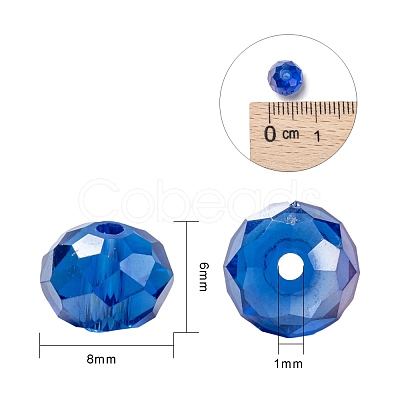 15 Colors Electroplate Glass Beads EGLA-X0006-02B-8mm-1