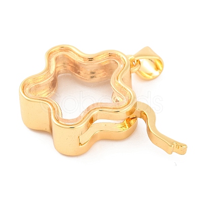 Rack Plating Brass Locket Pendants KK-F874-01G-04-1