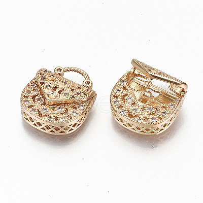 Brass Micro Pave Cubic Zirconia Pendants X-KK-S359-038-RS-1