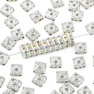 Brass Rhinestone Spacer Beads RSB071NF-02S-1