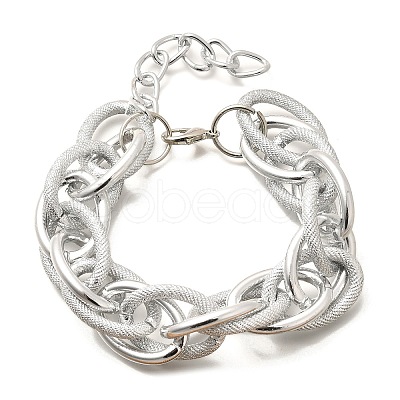 Punk & Hiphop Style Alloy Rolo Chains Link Bracelets for Women Men LS-BJEW-K270-01P-1