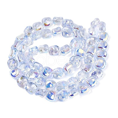 Electroplate Transparent Glass Beads Strands EGLA-N057-02A-M-1