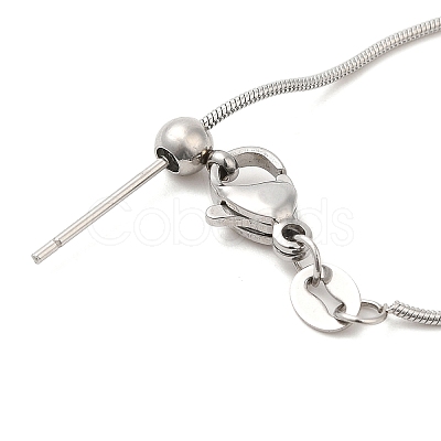 Non-Tarnish 304 Stainless Steel Snake Chain Necklace for Women NJEW-G104-01P-1