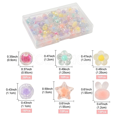 60G 6 Styles Transparent Acrylic Beads Sets TACR-YW0002-51-1