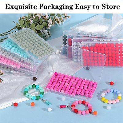 80Pcs Round Silicone Focal Beads SIL-SZ0001-24-23-1