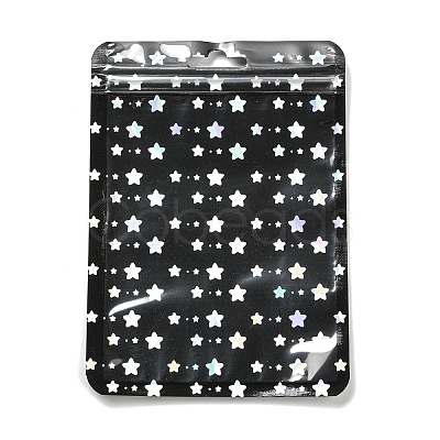 Rectangle Glitter Holographic Plastic Yin-yang Zip Top Gift Bags OPP-E004-01B-A01-1