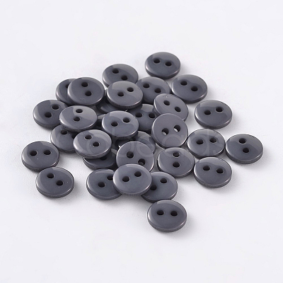 2-Hole Flat Round Resin Sewing Buttons for Costume Design BUTT-E119-14L-01-1