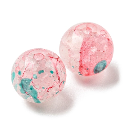 Transparent Crackle Glass Beads GLAA-D012-02B-1