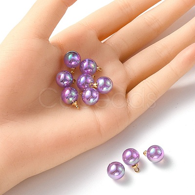 10Pcs UV Plating Acrylic Pendants FIND-YW0002-05A-1