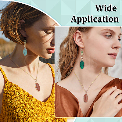 8Pcs 8 Styles Opalite & Synthetic Malachite & Turquoise & Goldstone G-PH0003-45-1