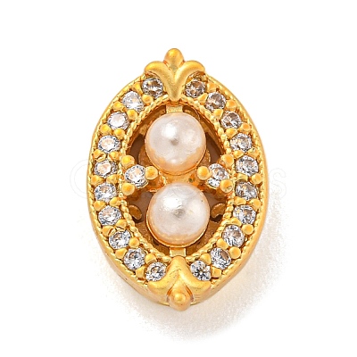 Brass Micro Pave Clear Cubic Zirconia Beads KK-Z072-10G-1