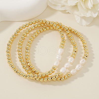 3 Pieces Freshwater Pearl Bracelet Sets EH2658-1