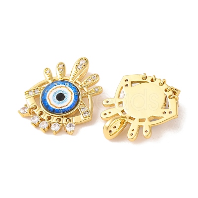 Rack Plating Brass Micro Pave Cubic Zirconia Pendants KK-H486-22G-01-1