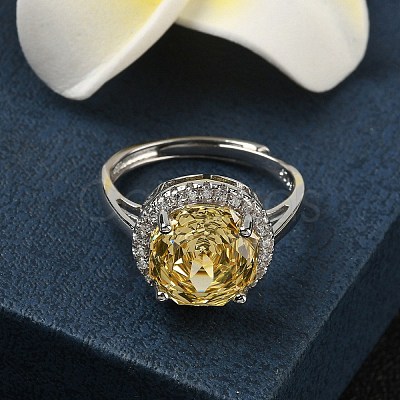 925 Sterling Silver Micro Pave Cubic Zirconia Finger Rings RJEW-B134-01B-01-1