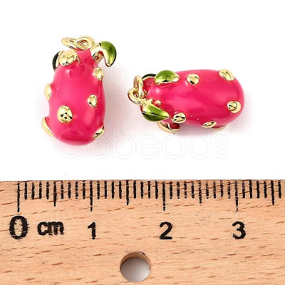 Fruit Brass Enamel Pendants KK-M324-04B-G-1
