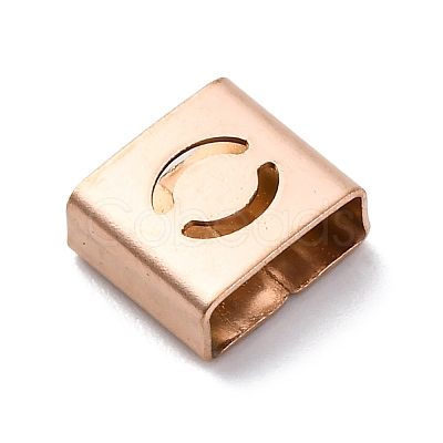 Ion Plating(IP) 304 Stainless Steel Square Slide Charms STAS-L132-26O-RG-1