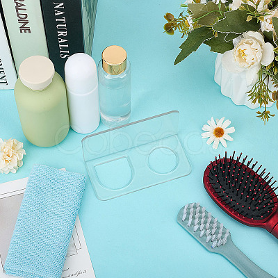 2-Slot Rectangle Acrylic Wall Mounted Comb Organizer Holder for Bathroom ODIS-WH0043-218A-1