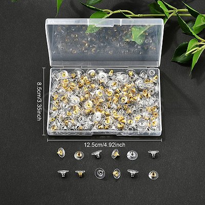 150Pairs 2 Colors Brass Bullet Clutch Bullet Clutch Earring Backs with Pad KK-YW0002-78-1