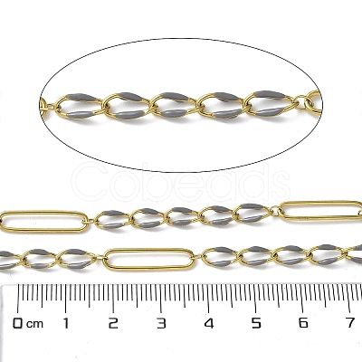 304 Stainless Steel Enamel Figaro Chains CHS-U003-02G-03-1