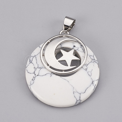 Synthetic Howlite Pendants KK-F751-F19-1-1