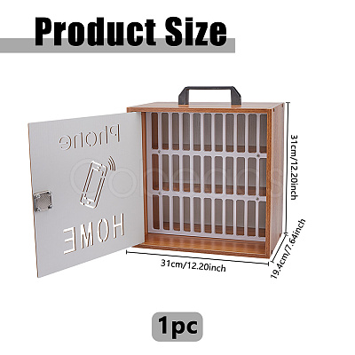 33 Grids Wood and PVC Cellphone Storage Boxes CON-WH0107-90-1