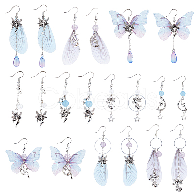 SUNNYCLUE DIY Fairy Butterfly Earring Making Kits DIY-SC0020-18-1