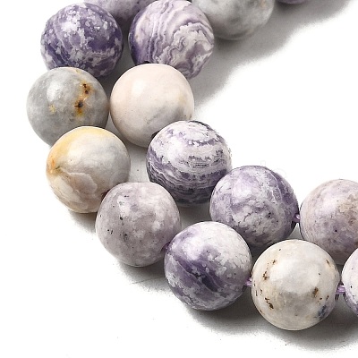 Natural Purple Stripe Jasper Beads Strands G-K350-C03-8mm-01-1