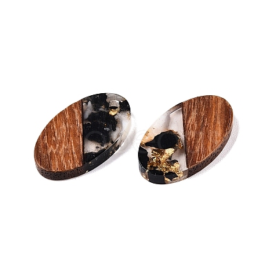 Transparent Resin and Walnut Wood Pendants RESI-T057-03A-1
