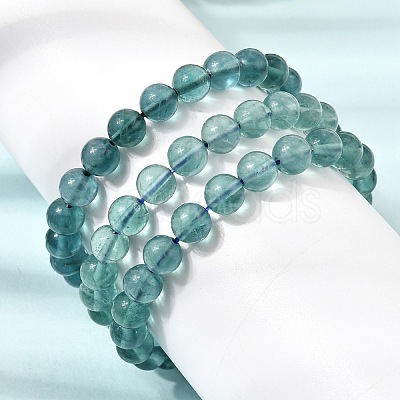 8MM Natural Blue Fluorite Round Beaded Stretch Bracelets for Women GG-CBA3F02-10-1