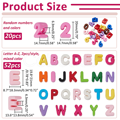 72Pcs Opaque Acrylic Beads Sets OACR-ME0001-25-1