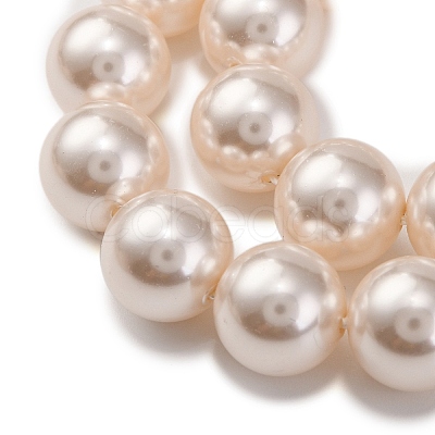Baking Paint Pearlized Glass Pearl Round Bead Strands PEAR-H019-02D-02-1