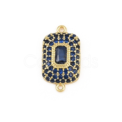 Brass Micro Pave Cubic Zirconia Connector Charms CU-CBAAB9C-01G-04-1