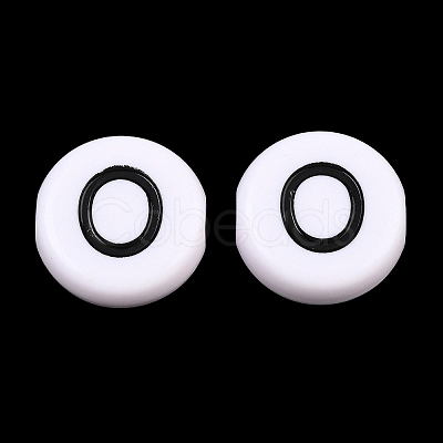 Opaque White Acrylic European Beads AC-CBA3BDD-01O-1