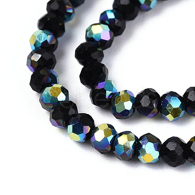 AB Color Plated Glass Rondelle Beads Strands EGLA-T029-2mm-10B-1
