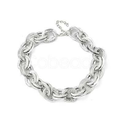 Unisex Thick Aluminum Double Link Chains Necklaces LS-NJEW-V006-01P-1