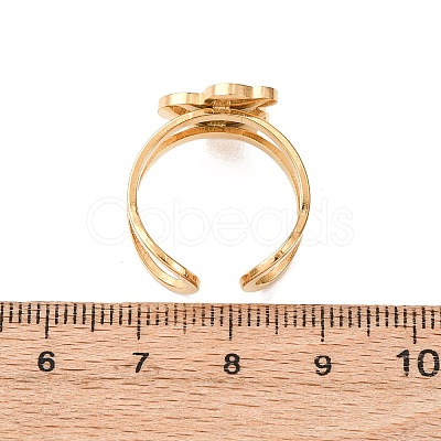 304 Stainless Steel with Enamel Cuff Rings for Women RJEW-Z116-01G-01-1