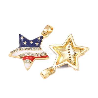 Brass Micro Pave Cubic Zirconia Pendants KK-C248-11B-G-1