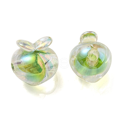 UV Plating Rainbow Iridescent Acrylic Beads OACR-F004-02D-1