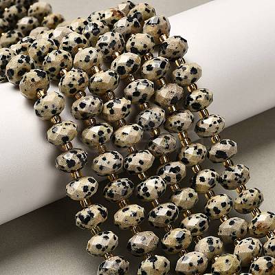 Natural Dalmatian Jasper Beads Strands G-P573-A63-10x6mm-1