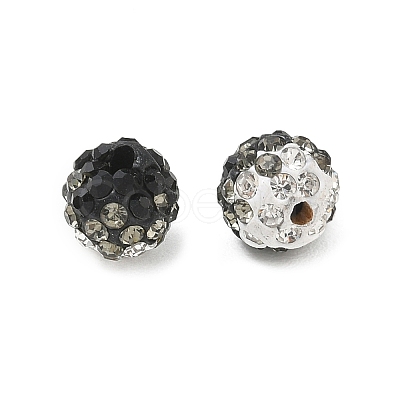 Handmade Polymer Clay Rhinestone Beads RB-CBAFAF8-01B-1