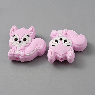 Squirrel Food Grade Eco-Friendly Silicone Beads LS-SIL-WH0012-030E-1