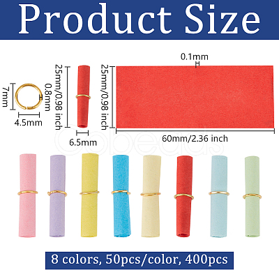 400Pcs 8 Colors Mini Wishing Bottle Paper AJEW-OC0005-10-1
