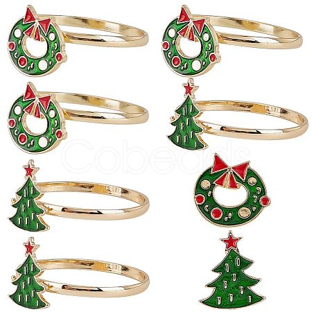 6Pcs 2 Style inc Alloy Napkin Rings AJEW-GF0007-17-1
