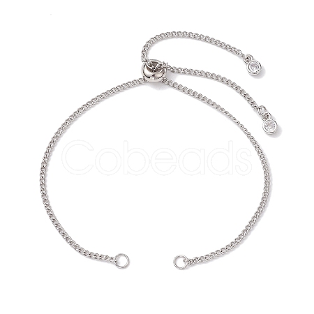 Non-Tarnish 304 Stainless Steel Curb Chain Bracelet Slider Making AJEW-JB01244-02-1